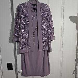 R&M Richards Lavender Embroidered Wedding Dress